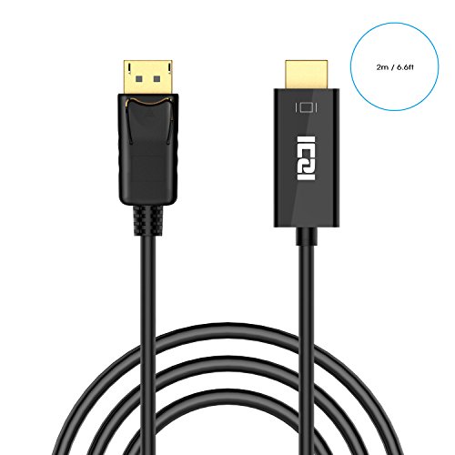 ICZI HDMI Kabel, Male to Male Vergoldet 1080p DisplayPort auf HDMI Adapter Schwarz (2m) - 3