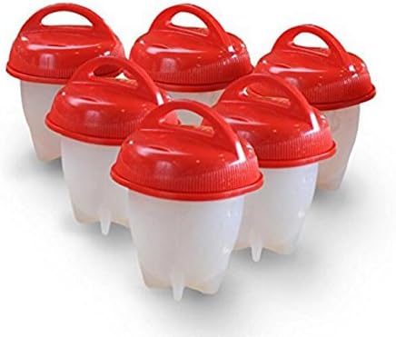 marbeine 6pcs Silicone Non Stick Egg Cooker Maker Hard &amp; Soft Without Cover, POCHEUSE, Porridge, Steamer