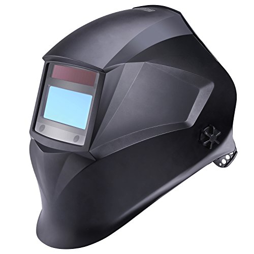 Preisvergleich Produktbild Schweißhelm, Tacklife PAH02D Automatik Schweißhelm mit 4 Sensoren, Solar Schweißmaske (Schutzstufen 4-8 / 9-13),Optische Klasse: 1 / 1 / 2 / 1, für alle Schweißanwendungen, Inkl.6 austauschbare Objektive