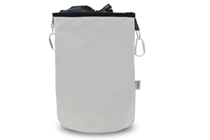 Aieino Large Peg Bag with Drawstring, Hanging Snap Hook - Storage Bag up to 200 Clothes Pegs for Hanger Clips Washing Line Waterproof Weather Resistant Durable, Grey