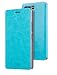 Produktbild OFU® hülle Lederhülle für Xiaomi Mi Mix 2 Ledertasche Hülle Schutzhülle,Premium PU Leder Flip Case Protective Cover Innere,Bookcase Handy Tasche Schale mit Magnet Standfunktion Etui-Blau