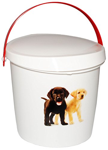 Preisvergleich Produktbild Futterdose / Futterbox - " süßer Hund " - für Tierfutter - Hundefutter - 2 Liter - Vorratsdose / Aufbewahrungsbox - aus Kunststoff / Dose - Kiste mit Deckel und Tragegriff - Box & Kiste - Haustiere - Hunde Welpen - Tierfutterdose - Trockenfutter / Behälter - Plastikdose - Aufbewahrung - Hundespielzeug