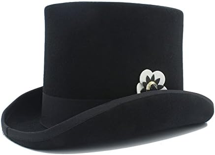 MXNET 4 Color Steampunk Fedora Top Hat With Mechanical Leather Flower For Women ( Color : 1 , Size : 55CM )