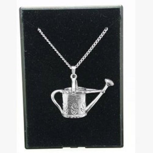 Gardeners Watering Can Pendant Necklace in Pewter, Lovely Gift, Supplied in Organza Bag