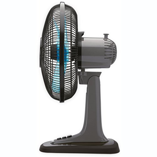 Rowenta Tischventilator Essential, Durchmesser 25 cm, sehr leise, oszillieren, 1 Stück, 45 cm, grau / blau / schwarz, VU2110 - 3