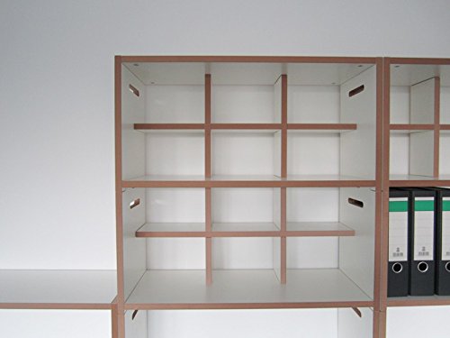 TOJO HOCHSTAPLER Regal Modul Regalsystem Einsätze für 6 Fächer MDF Weiß - 2