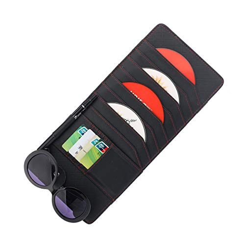 Preisvergleich Produktbild Qianming CD Sonnenblende Organizer Abnehmbare Portable PU-Leder