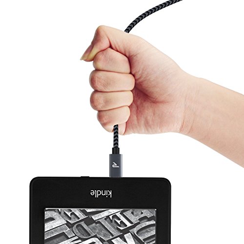 Micro USB Kabel Nylon 1m [2-Pack] – Rampow® 2.4A [ Micro USB Schnellladekabel ] geflochtenes Samsung Ladekabel / Ladekabel Samsung – Lebenslange Garantie – High Speed Sync und Ladekabel für Android Smartphones, Samsung Galaxy, HTC, Huawei, Sony, Nexus, Nokia, Kindle und mehr – Space Grau - 4