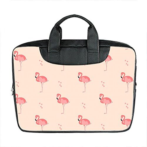 Custom 13.4 Inch Imported Fabric Laptop Stylish Portable Shoulder Messenger Business Bag Diy Flamingo Design