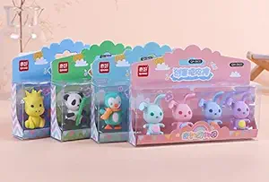 FunBlast (Pack of 16 Pcs) Animals Erasers Set for Kids Educational Stationary Kit for Kids / Birthday Return Gift for Children(Multicolor)