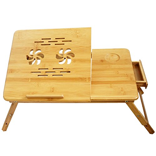 Schwenkbarer Laptoptisch aus Bambus – Betttisch faltbares Design - 3
