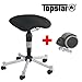 Produktbild Topstar Hocker Body Balance 20 (schwarz) inkl. 5 Rollen für weiche Böden + 5 Rollen für harte Böden