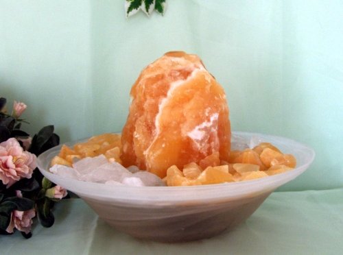 Bramis - Zimmerbrunnen aus Edelstein, Orangencalzit