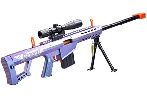 E-THOL Barrett 98k - Rifle de francotirador para niños con cabeza blanda, modelo realista con munición de cabeza blanda, incluye 10 mangas, edad 3+ (violleto)
