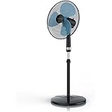 Brandson - Standventilator 40cm / Standlüfter | Standfuß höhenverstellbar | hoher Luftdurchsatz | 3 verschiedene Geschwindigkeitsstufen | Oszillationsfunktion ca. 80° | schwarz