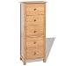 Produktbild vidaXL Eiche Massivholz Hochkommode Schubladenschrank Sideboard 45 x 32 x 115 cm