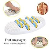 Large Dual Foot Massager Roller - Plantar Fasciitis, Heel, Arch Pain Relief -Enhanced Model 2019- Stress Relief, Relaxation Gift