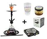 SHISHA KOMPLETT SET: Amy Middle Cloud + 1 kg Naturkohle + Kohleanzünder + Dampfsteine