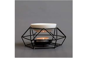 ANNIUP Aromatic Oil Burner，Geometric Ceramic Essential Oil Candle Holder Wax Melt Burner Warmer Melter fragrance Home Office Decoration for Home Office Bedroom Living Room Gifts-01