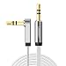 Produktbild Ugreen 3.5mm Stereo Audio aux Klinke Flachkabel mit 90 Grad Winkelstecker für AUX Eingänge 3.5mm auf 3.5mm, Vergoldete Kontakte 2 m Weiß