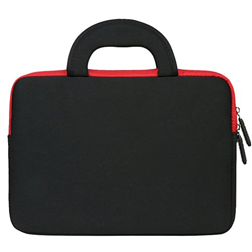 Tablet Schutzhülle, Evecase Universal 11.6 Zoll Neopren Tablet Case mit Vorderseitigem Zubehörfach für Tablets Lenovo Acer Asus iPad Samsung – Schwarz / Rot XL - 3
