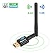 Price comparison product image VANZEV Wifi Dongle, USB Wireless Adapter, Dual Band AC600Mbps (2.4G/150M + 5.8G/433M) 802.11ac Antenna Wifi Adapter for PC Desktop Laptop, Support Windows10/8/7/Vista/XP, Mac Os X, Linux 2.4/2.6