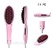 BelleVie Women Hair Quick Straightener Head Massager LCD Anti Scalding & Static Electric Ceramic Comb Brush Irons (Pink)