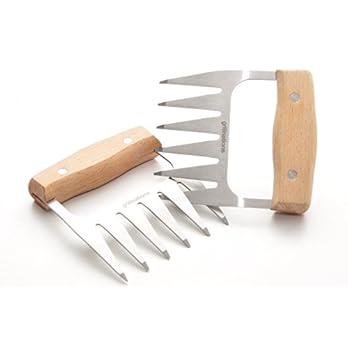 Edelstahl Fleischkrallen 2 Stck Von Grillnations 2 Premium Pulled Pork Krallen Mit Holzgriff Meatclaws Fr Pulled Pork Pulled Pork Gabeln