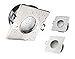 Produktbild Bad Einbauleuchte Einbaustrahler Extra flach"PEARL QUADRO IP65" (M5) 230V LED 5W = ca. 35W DIMMBAR (Optional) !!! NUR 55mm ET !!! Aussen Einbauspot Downlight Eckig Edelstahl geb. Chrom Weiß