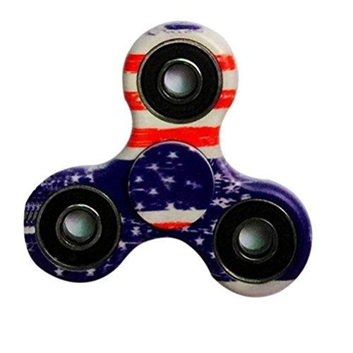 Hand Fidget Spinner,Omiky EDC Tri Fidget Spinner Finger Groy Toy for SBDX ADD ADHD Anxiety Autism Suffers (Flag)