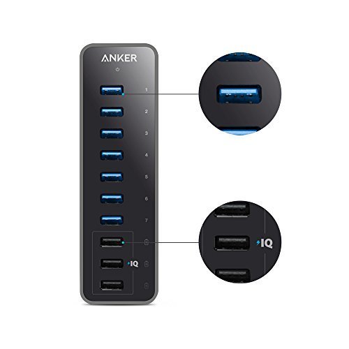Anker 60W 7-Port USB 3.0 Datenhub mit 3 PowerIQ Ladeports für iPhone, iPad, Samsung, Motorola, HTC, und weitere - 2