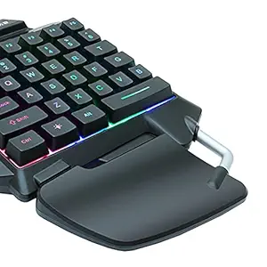 MAXBELL Single Hand Membrane Keyboard Mini 35 Keys Mini RGB Backlight Keyboard