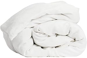 MLH MY LINEN HOME My Linen Home Copripiumino in Lino Lavato (100% Stonewashed) Piumino king size 240x220 cm, Bianco I Ipoallergenico, Termoregolazione e Traspirazione I Lavabile in lavatrice