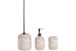 DKD Home Decor Set Bagno Ceramica Rosa Bianco Shabby Chic (3 Pezzi) (Riferimento: S3025638)