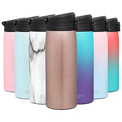Simple Modern 470ml Kona Mug Isotherme de Voyage avec Couvercle Verrouillable Hydro Tasse a Café ou The Bouteille d'eau Isotherme Acier Inoxydable Gourde INOX Flask Cadeau Femme ou Homme