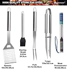 Romanticist 28pcs Grillkoffer mit Grillmatte – Heavy Duty Komplette Grillset Edelstahl Grillbesteck – Bild 2