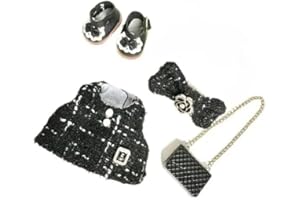 MINGSOLDIER Ropa de muñeca de 17 cm, adecuada para muñecas Labubu de 17 cm, accesorios de muñecas Labubu de 17 cm, 1 bolsa, 1 zapato, 1 vestido, 1 diadema, solo ropa