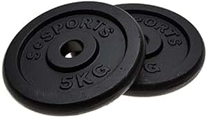 Set Di 2 Dischi Palestra Da 10kg Per Bilanciere E Manubri Con Attacco O5cm Nero 295722 - 8