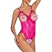 Produktbild Hffan Erotik Dessous set Damen Reizvolle Halter Hohl Dessous Set gemütlich Spitze Nachtwäsche Spitzenkleid Versuchung BH Unterwäsche Charming Babydoll Set Negligee Lingerie Reizwäsche (Heiß Rosa, S)