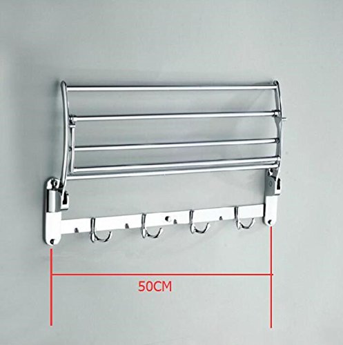 Preisvergleich Produktbild Handtuchhalter Edelstahl Handtuch Rack Doppel Klapp Aktivitäten,50cm