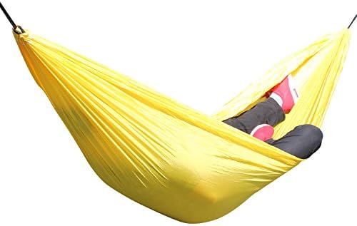 Canyon Lands Parachute Silk Hammock 140?x 280?cm Max. Load up to Approx. 110?kg in Practical Travel Bag in different designs - Bolivien - Gelb