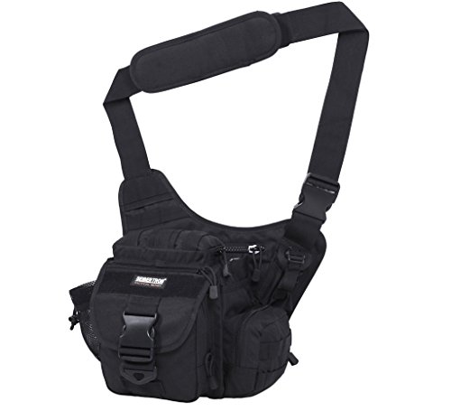 Seibertron moto Jumbo Versipack multi-fonctionnelle tactique Sac De Messager Appareil photo Sac a dos (Noir)