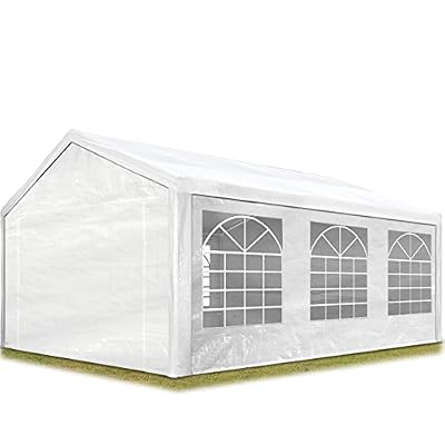 TOOLPORT Tente de Réception 3x6 m pavillon Blanc Bâche PE épaisse de 180 g/m² Imperméable Tente de Jardin