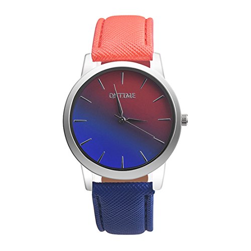 Watches Loveso Damen Frauen OKTIME Regenbogen Bunte Quarz Armbanduhr (Rot) Watches Loveso Damen Frauen OKTIME Regenbogen Bunte Quarz Armbanduhr (Rot)