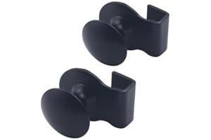 Heuskay 2 Maniglie per Porte in Vetro, Clip in Acciaio Inox Senza Foratura per Vetrine da 5 a 8 mm, A (Nero)