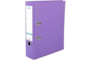 Elba A4 Lever Arch File, 570 Sheet Capacity, 80mm spine, Strongline Plastic on Board, Single, Purple
