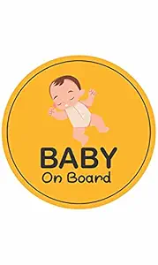 CVANU Baby On Board Kids Safety Warning Window Sign Sticker for Car PVC Vinyl CV09 (Pack of 2)(1)