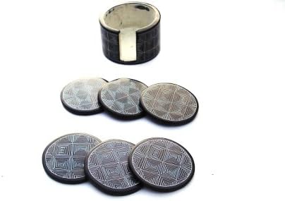 Katangi Handcrafts Handmade Soapstone Tortoiseshell Design Coasters