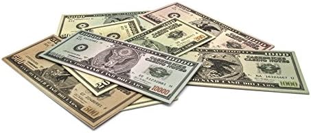7 x 10 DOLLAR Cashbricks play money notes, higher weights (200$-20.000$), original dollar size