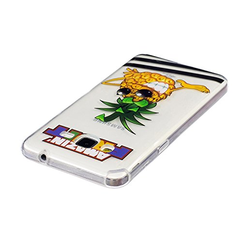 Samsung Galaxy Grand Prime G530 Hülle,MAGQI Transparent Ultra Dünn Gel TPU Bumper Tasche mit Bunter Cartoon Design [Kratzfeste,Scratch-Resistant] [Crystal Clear] Weiche Silikon Gummi Schutzhülle [Frei Stylus Pen] 360 edge protection für Samsung Galaxy Grand Prime G530 – Ananas - 3
